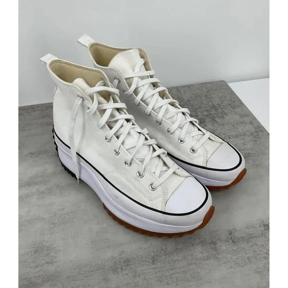 Converse Chuck Taylor Run Star Hike Platform High Top White Black Gum Men's 13 Sneakers